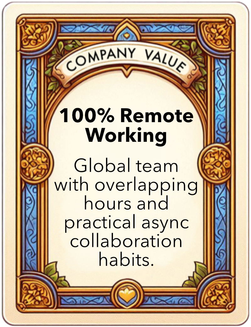 Value card: 100% Remote Working