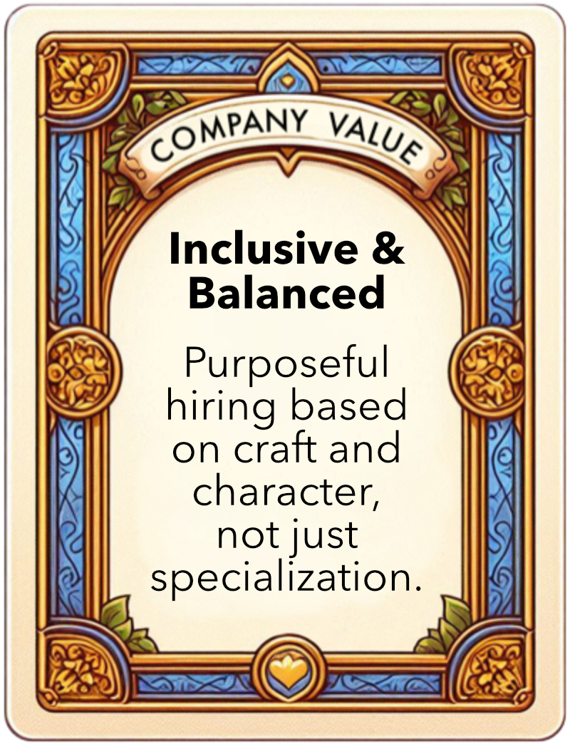 Value card: Inclusive and Balanced
